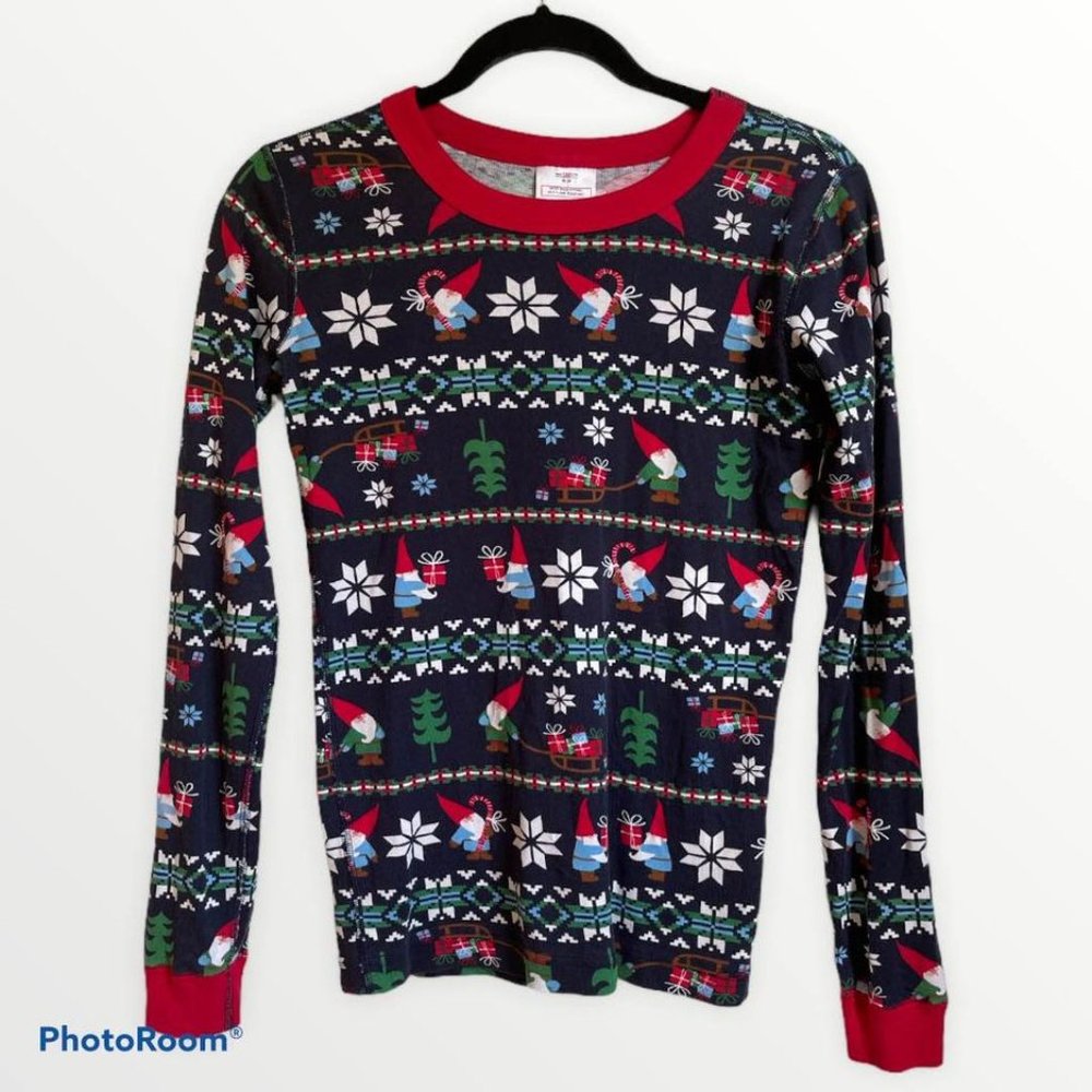 Hanna Andersson Sz: 14 (160cm) Christmas Gnome Pajama Top ONLY